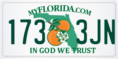 FL license plate 1733JN