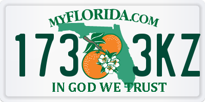 FL license plate 1733KZ