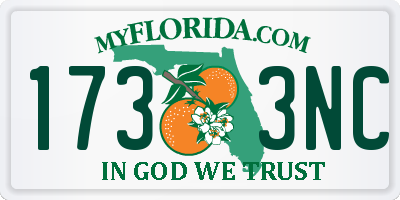 FL license plate 1733NC