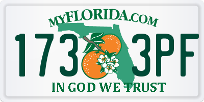 FL license plate 1733PF