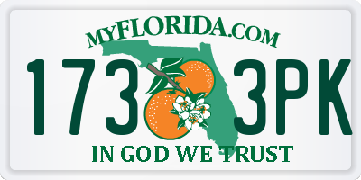 FL license plate 1733PK