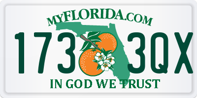 FL license plate 1733QX
