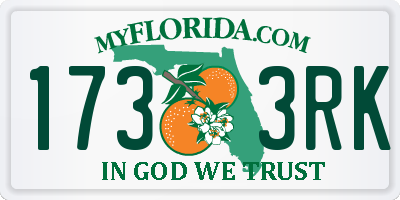 FL license plate 1733RK