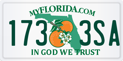 FL license plate 1733SA