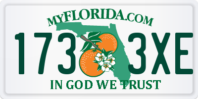 FL license plate 1733XE