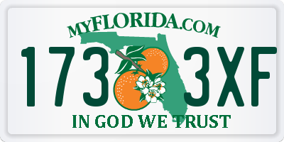 FL license plate 1733XF
