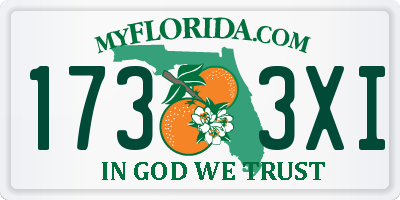 FL license plate 1733XI