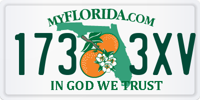 FL license plate 1733XV