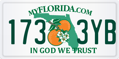 FL license plate 1733YB