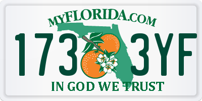 FL license plate 1733YF