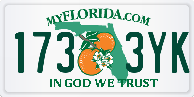 FL license plate 1733YK