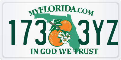 FL license plate 1733YZ