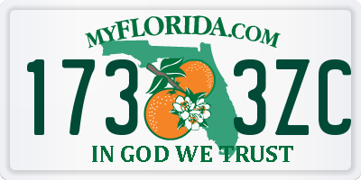 FL license plate 1733ZC