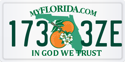 FL license plate 1733ZE