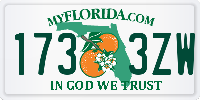 FL license plate 1733ZW