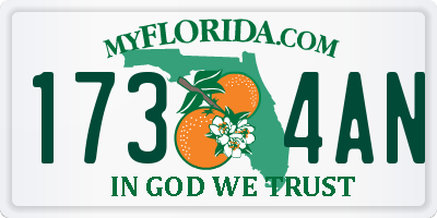 FL license plate 1734AN