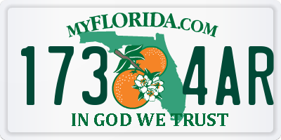 FL license plate 1734AR
