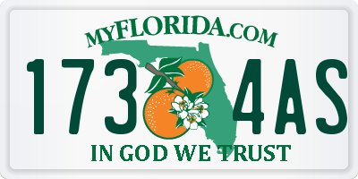FL license plate 1734AS