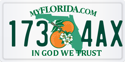 FL license plate 1734AX