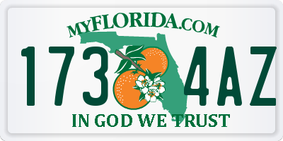 FL license plate 1734AZ