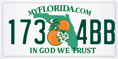 FL license plate 1734BB