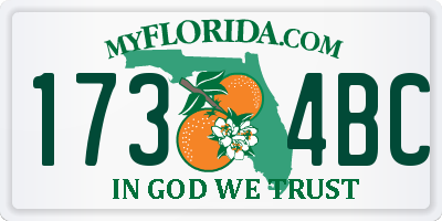 FL license plate 1734BC