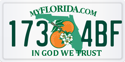 FL license plate 1734BF