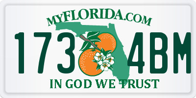 FL license plate 1734BM
