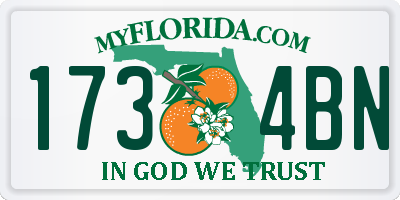 FL license plate 1734BN
