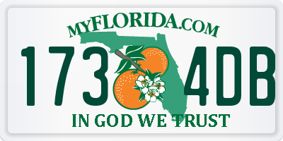 FL license plate 1734DB