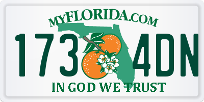 FL license plate 1734DN