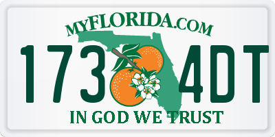 FL license plate 1734DT