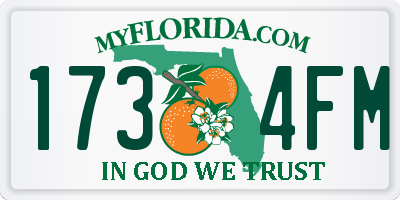 FL license plate 1734FM