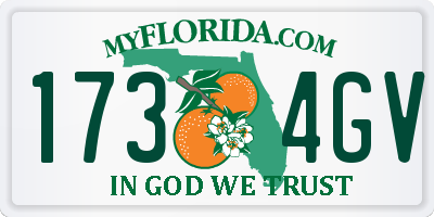 FL license plate 1734GV