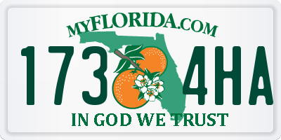 FL license plate 1734HA