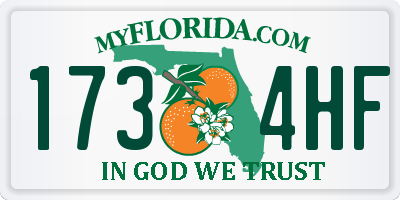 FL license plate 1734HF