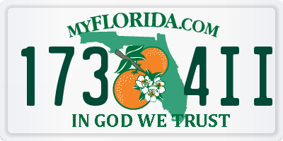 FL license plate 1734II