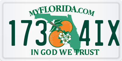 FL license plate 1734IX