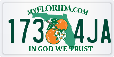 FL license plate 1734JA