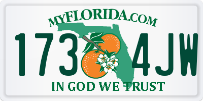 FL license plate 1734JW