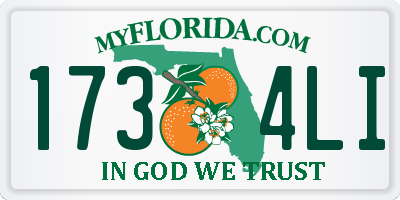FL license plate 1734LI