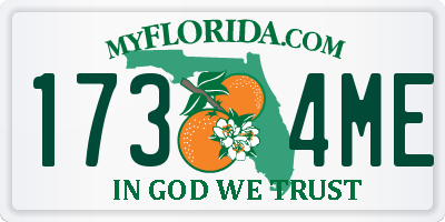 FL license plate 1734ME