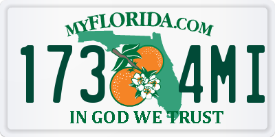 FL license plate 1734MI