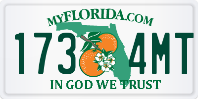 FL license plate 1734MT