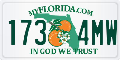 FL license plate 1734MW