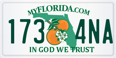 FL license plate 1734NA
