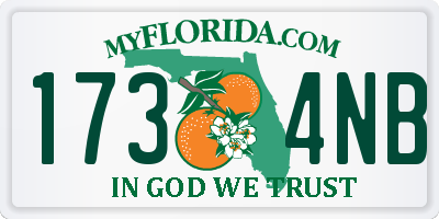 FL license plate 1734NB