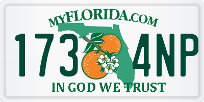 FL license plate 1734NP