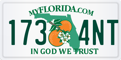 FL license plate 1734NT