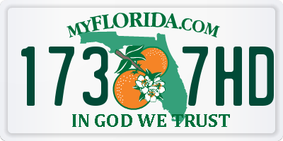 FL license plate 1737HD